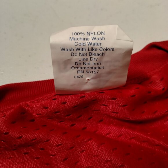 Vintage Majestic Football Jersey Youth Large Red V Neck Mesh USA Made Athletic - Picture 7 of 8
